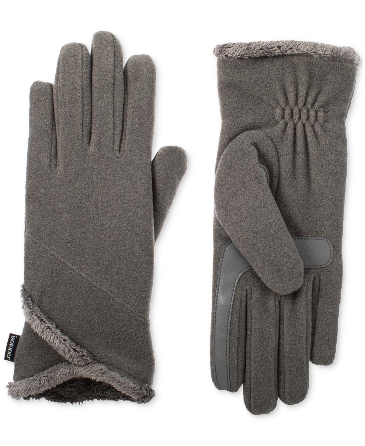 Isotoner Signature Womens Stretch Fleece Overlap Water-Repellent Gloves Product Image