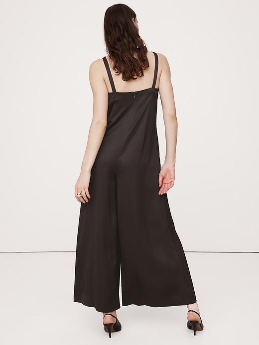 Italian Satin Wide-Leg Jumpsuit Product Image