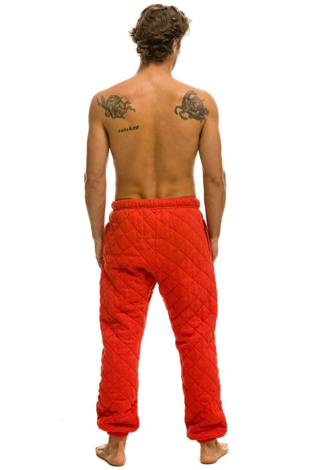 QUILTED SWEATPANTS - RED Male Product Image