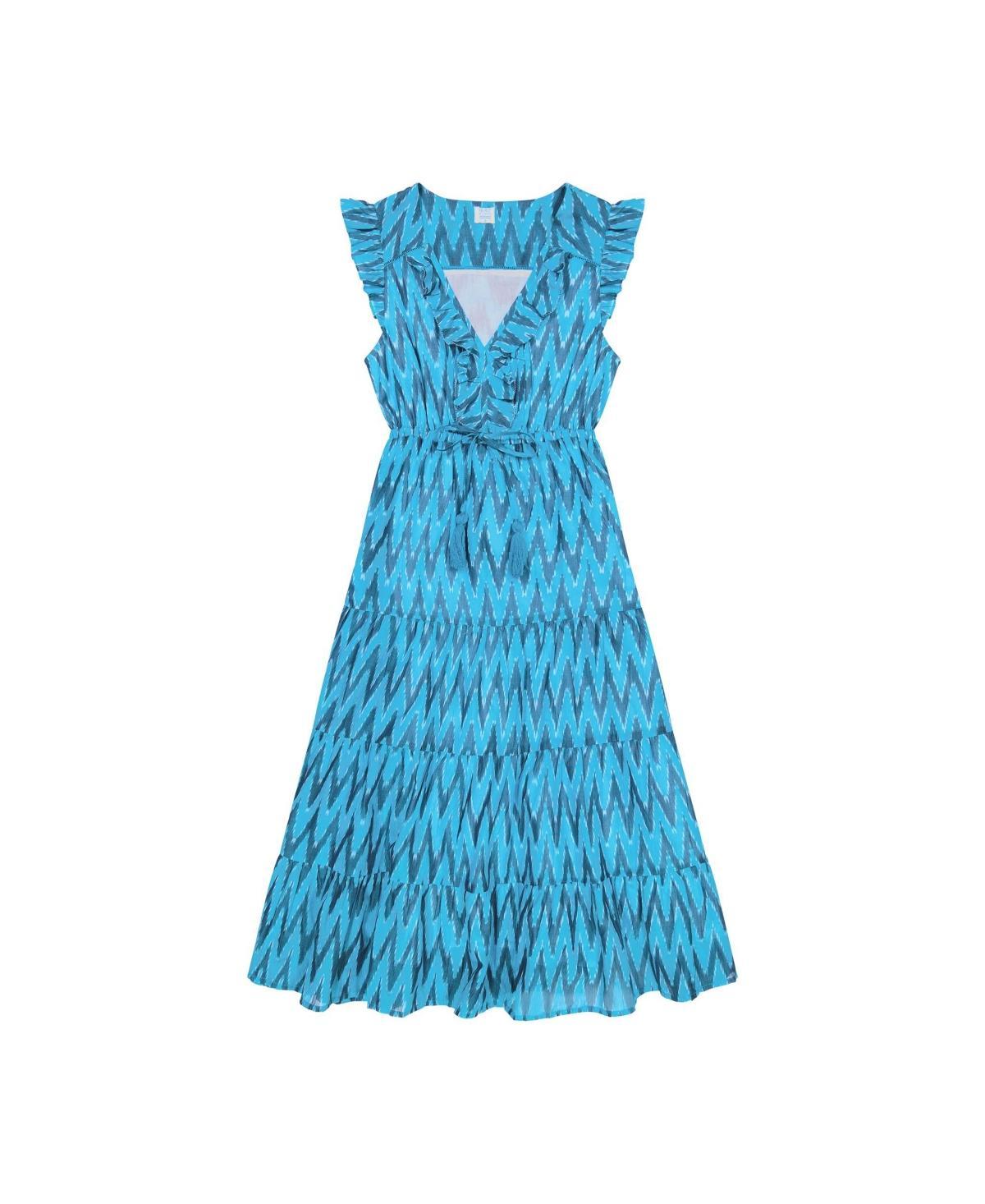 Mer St. Barth Womens Giselle Maxi Dress Turquoise Ikat Product Image