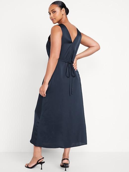 Sleeveless Satin Midi Slip Dress Product Image