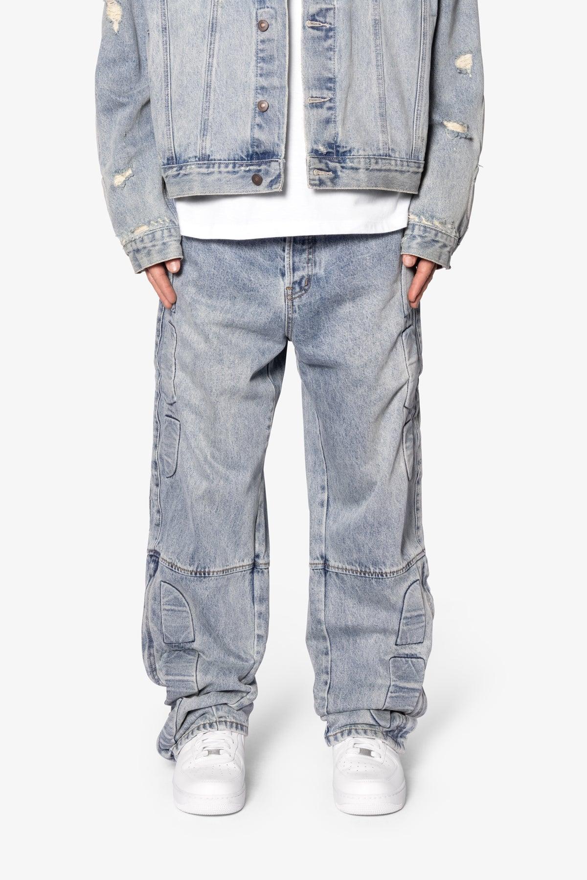 Ultra Baggy Moto Denim - Blue Product Image