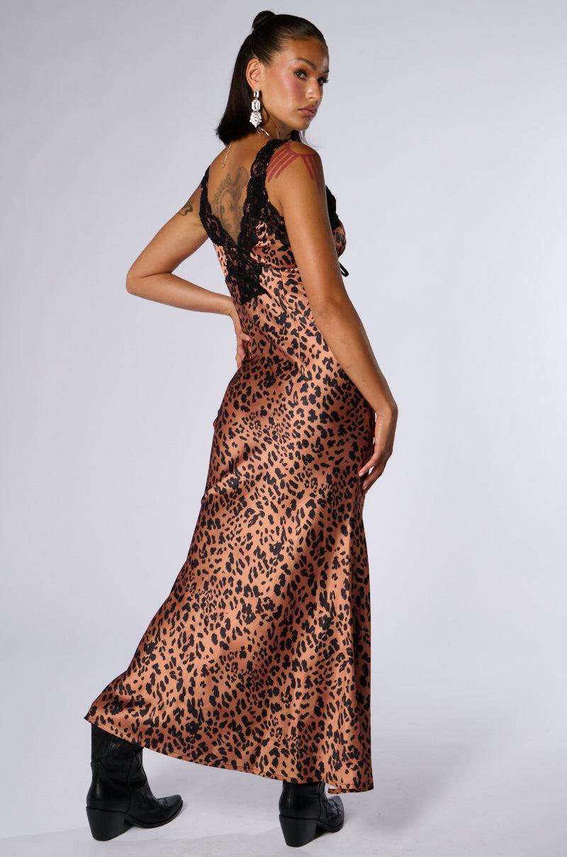 LEOPARD PRINT IS THE NEW BLACK SATIN MIDI DRESS product image