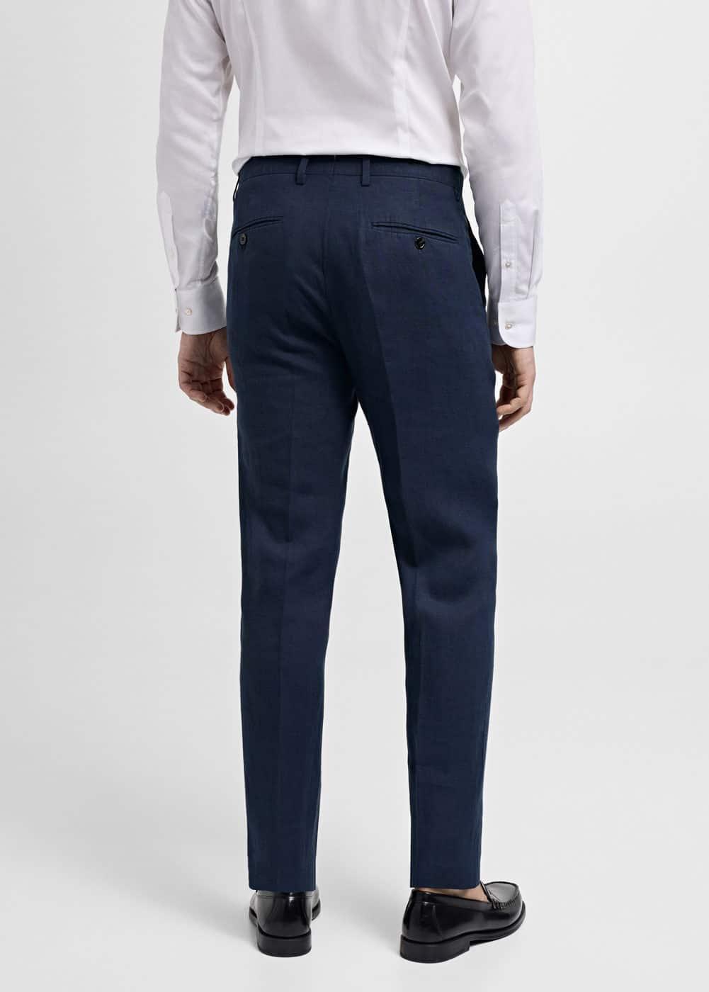 MANGO MAN - 100% linen suit trousers dark navyMen Product Image