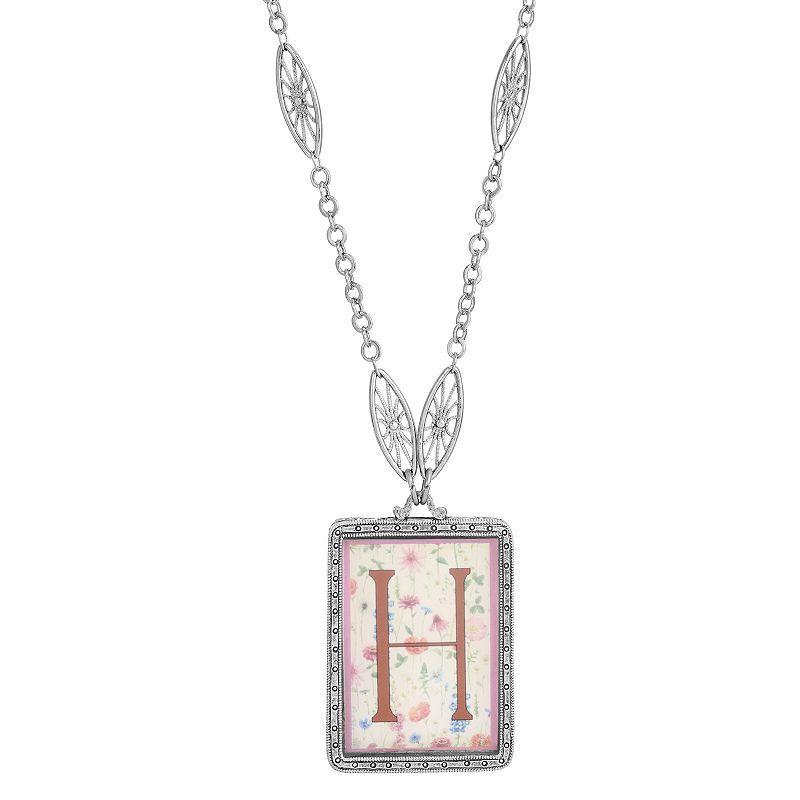 1928 Floral Motif Initial Pendant, Womens, Z Product Image