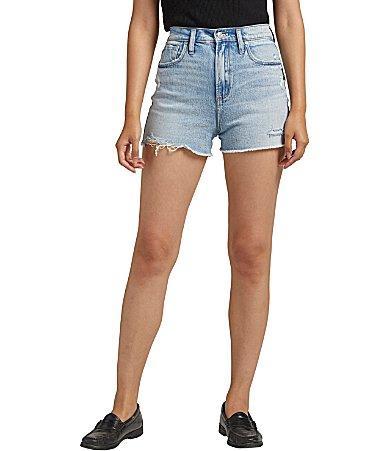 Silver Jeans Co. Highly Desirable High Rise Frayed Hem Shorts Product Image