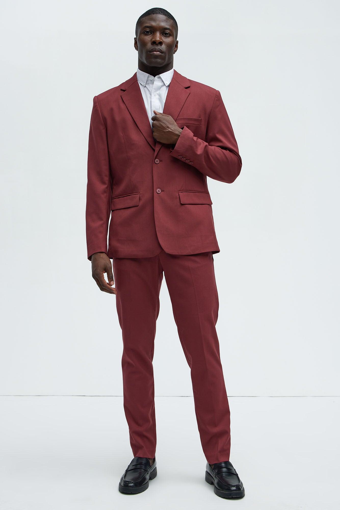 The Modern Stretch Suit Jacket - Burgundy Product Image