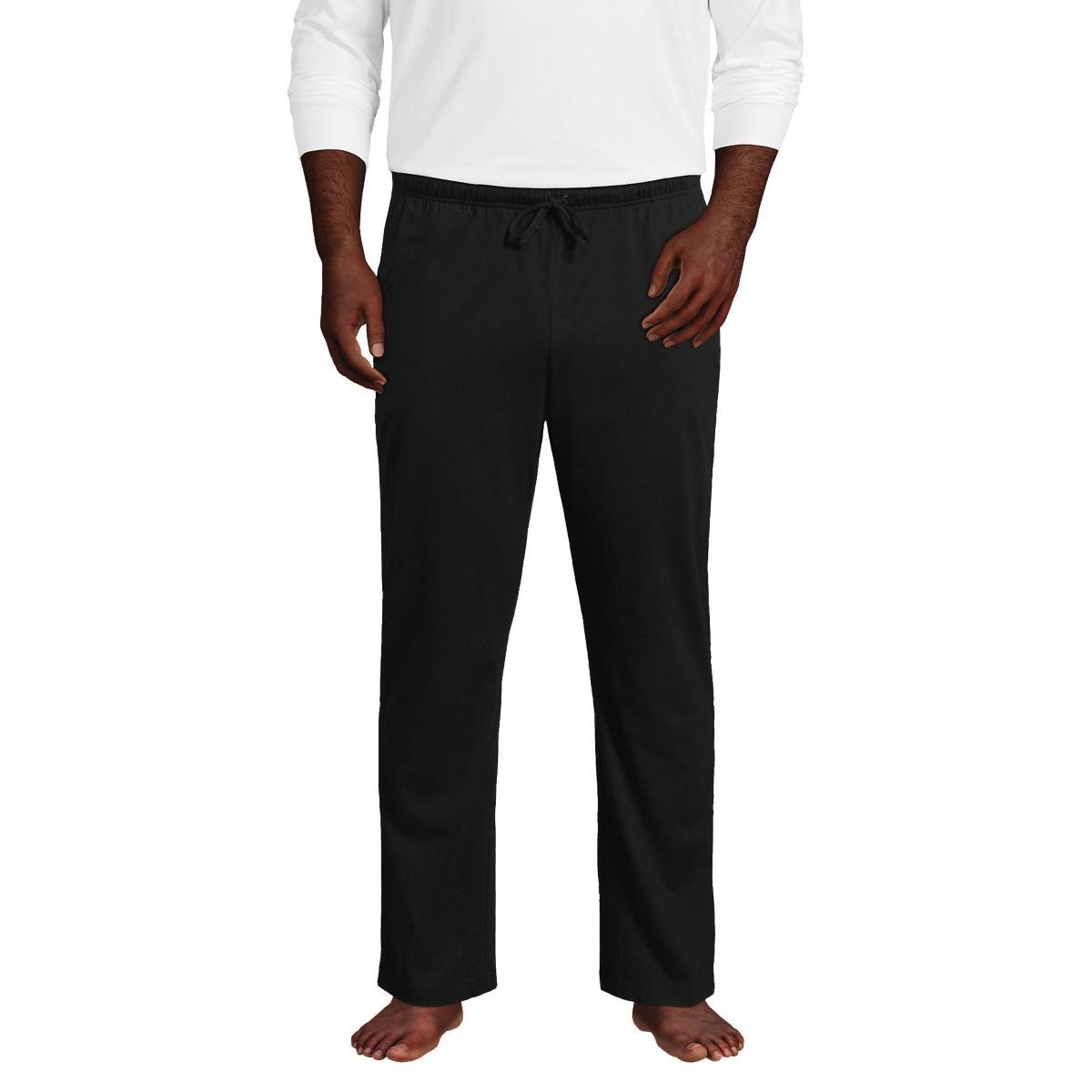 Big & Tall Lands End Knit Jersey Sleep Pants, Mens Dark Blue Product Image