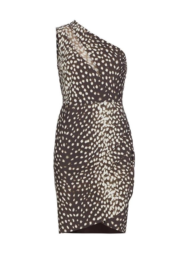 Womens Thalia Cheetah One-Shoulder Minidress Product Image