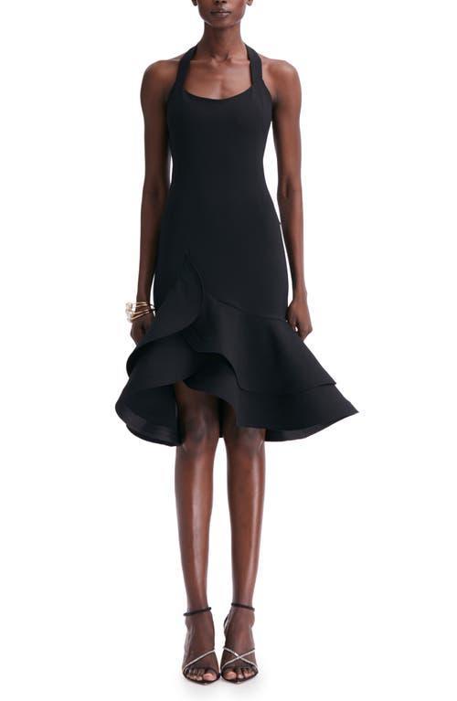 Oscar de la Renta Tiered Ruffle Halter Dress Product Image