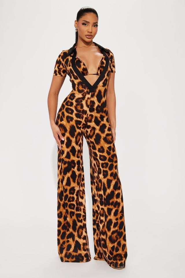 Always Catty Jumpsuit Set - Brown/combo Product Image