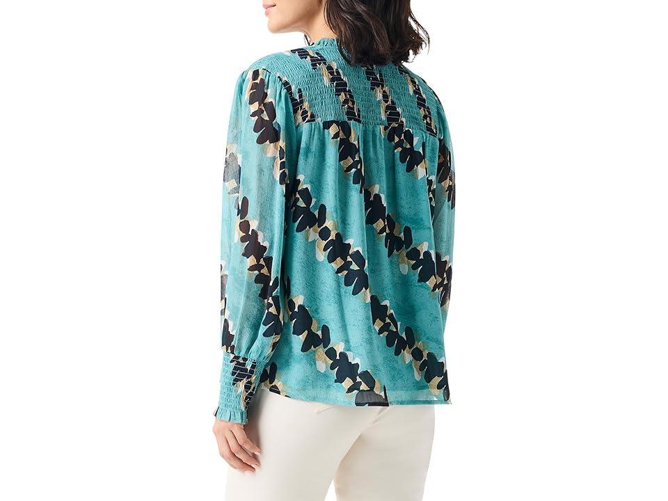 NIC+ZOE Rolling Reef Top (Aqua Multi) Women's Clothing Product Image