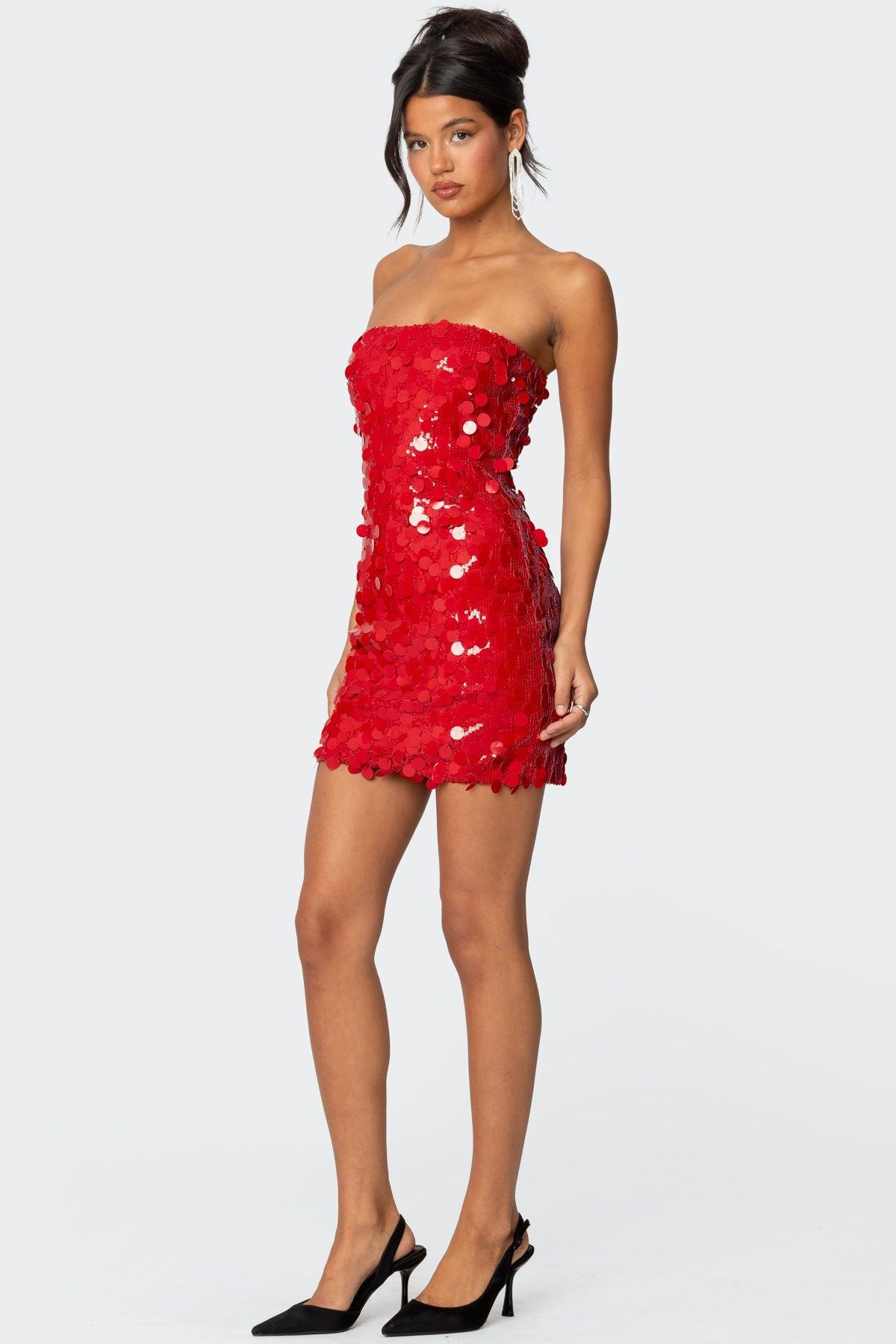 Samba Sequin Strapless Mini Dress Product Image