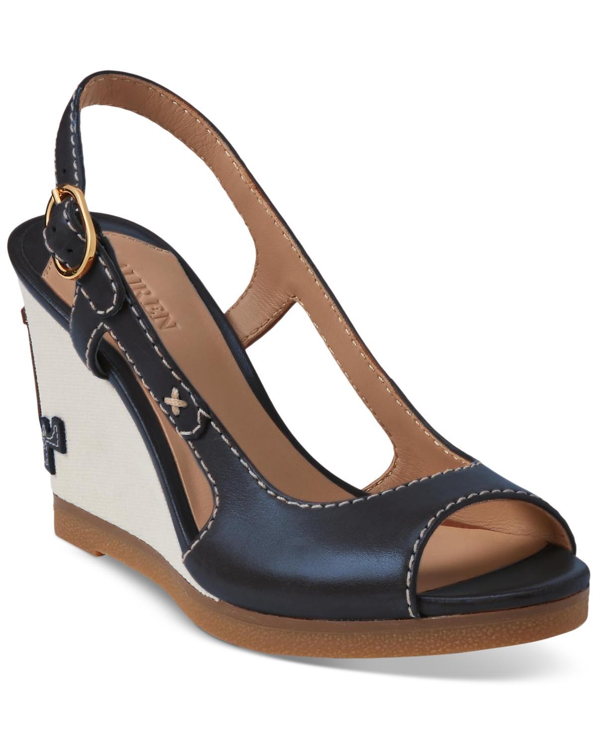 Lauren Ralph Lauren Womens Roni Slip-On Slingback Wedge Sandals Product Image