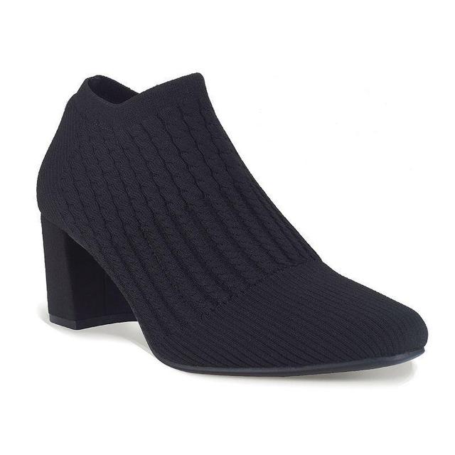 Impo Womens Nancia Block Heel Stretch Knit Ankle Booties Product Image