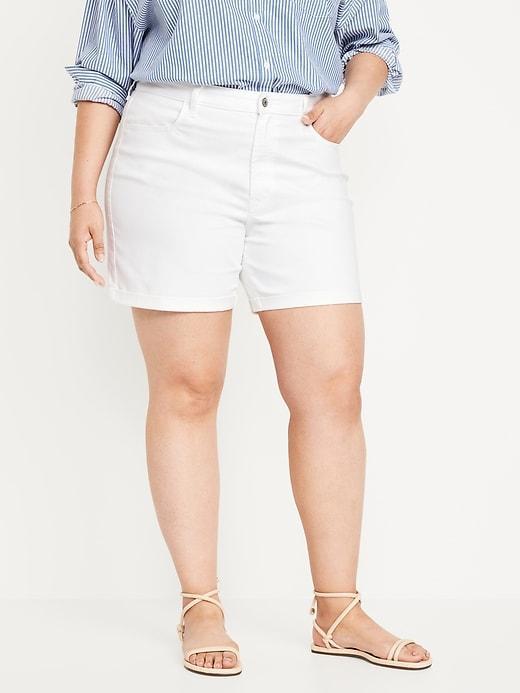 High-Waisted Wow Jean Shorts -- 5-inch inseam Product Image