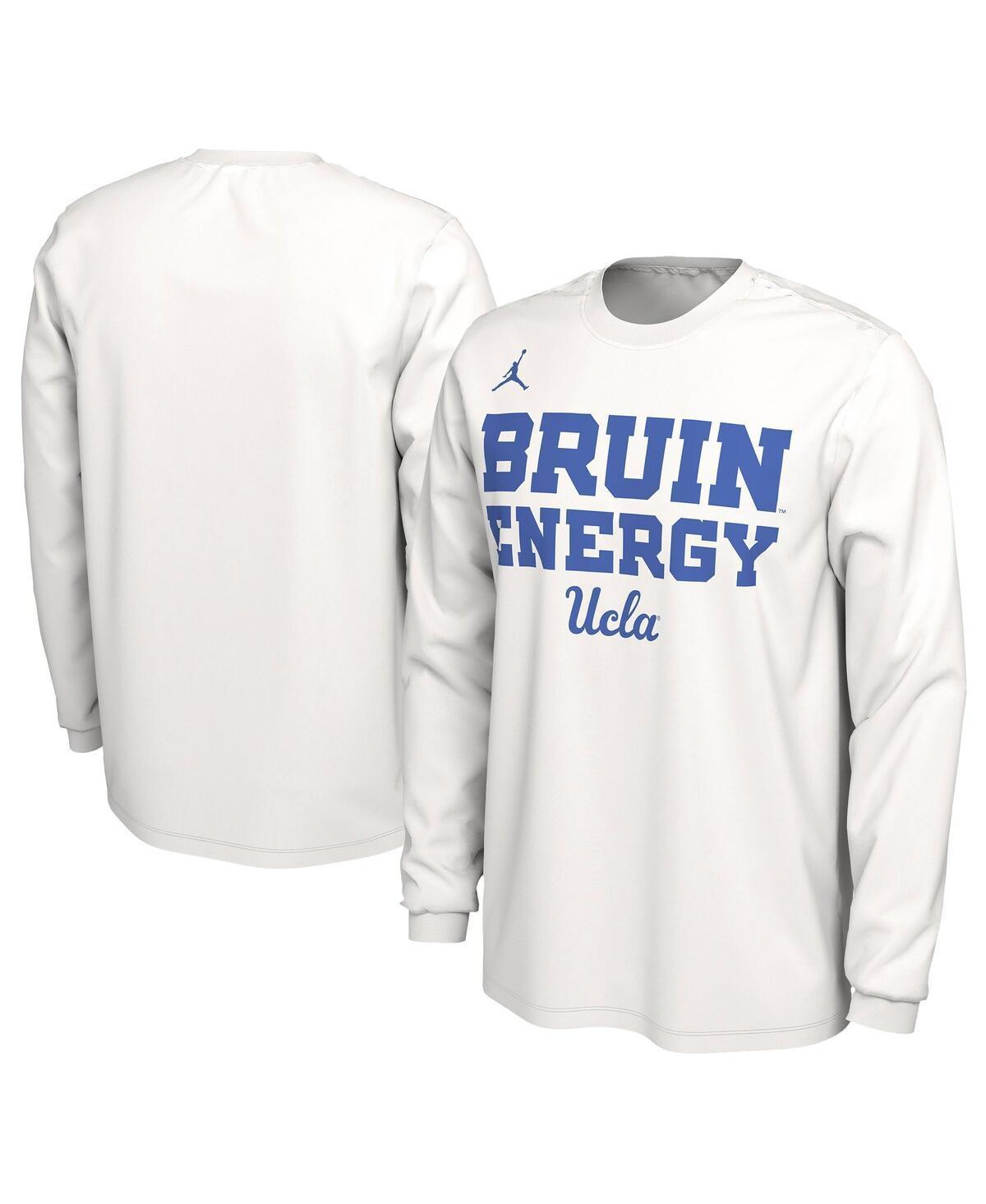 Mens and Womens Jordan White Ucla Bruins 2024 On-Court Bench Energy Long Sleeve T-shirt Product Image