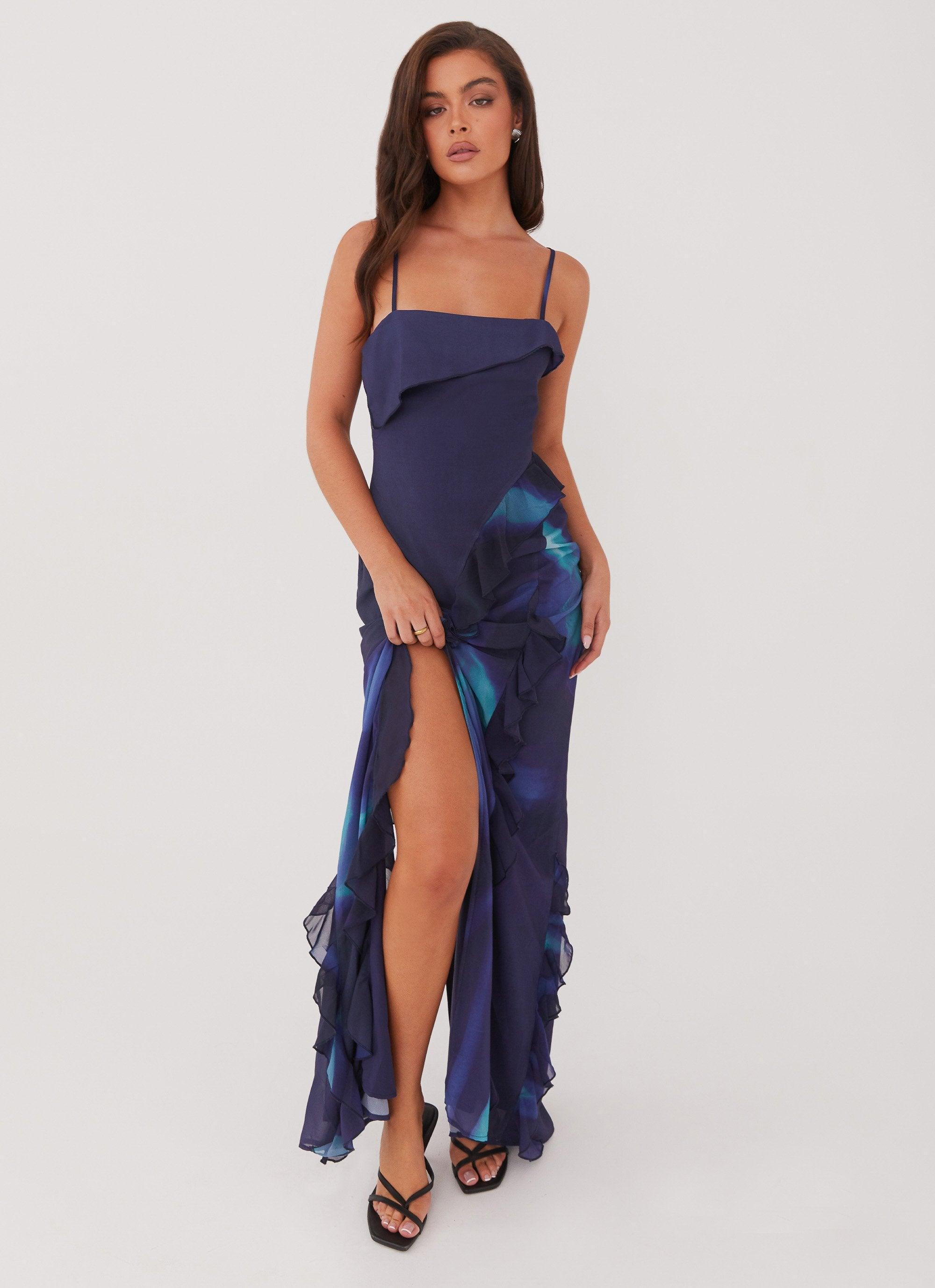 Do No Wrong Ruffle Maxi Dress - Cyber Rose Product Image