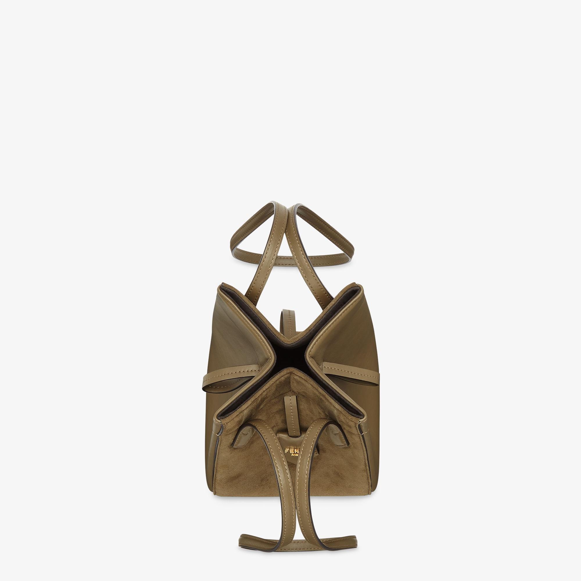 Fendi Origami MiniTransformable army green suede and leather mini-bag Product Image