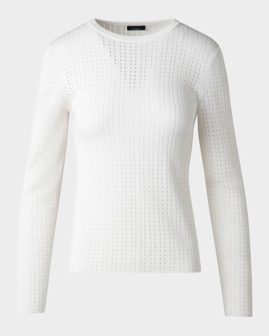 Fitted Ajoure Knit Sweater Product Image