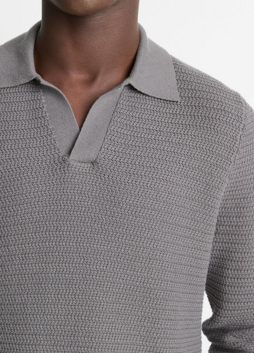 Craftsman-Rib Cotton-Cashmere Johnny-Collar Sweater Product Image