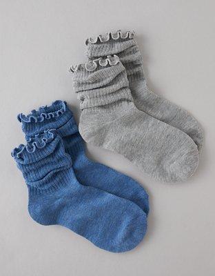 AE Ruffled Crew Socks 2-Pack Product Image