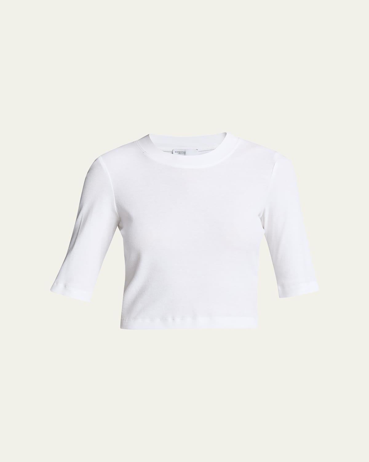 Womens Cropped-Sleeve T-Shirt Product Image