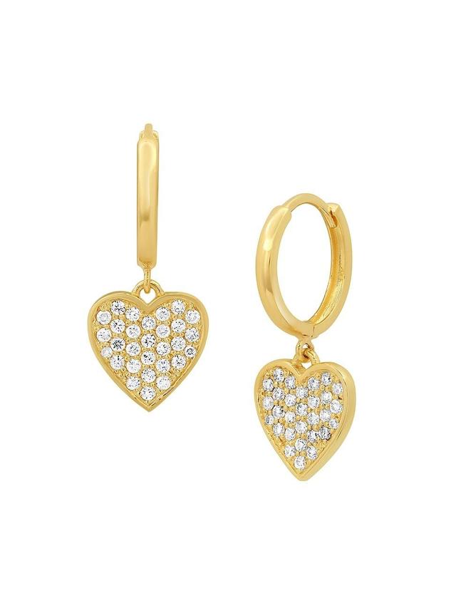 Womens Ms x Srj 14K Yellow Gold & 0.50 TCW Diamond Heart Earrings Product Image