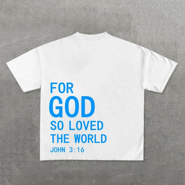 For God So Loved The World Print Graphic Cotton T-Shirt Product Image