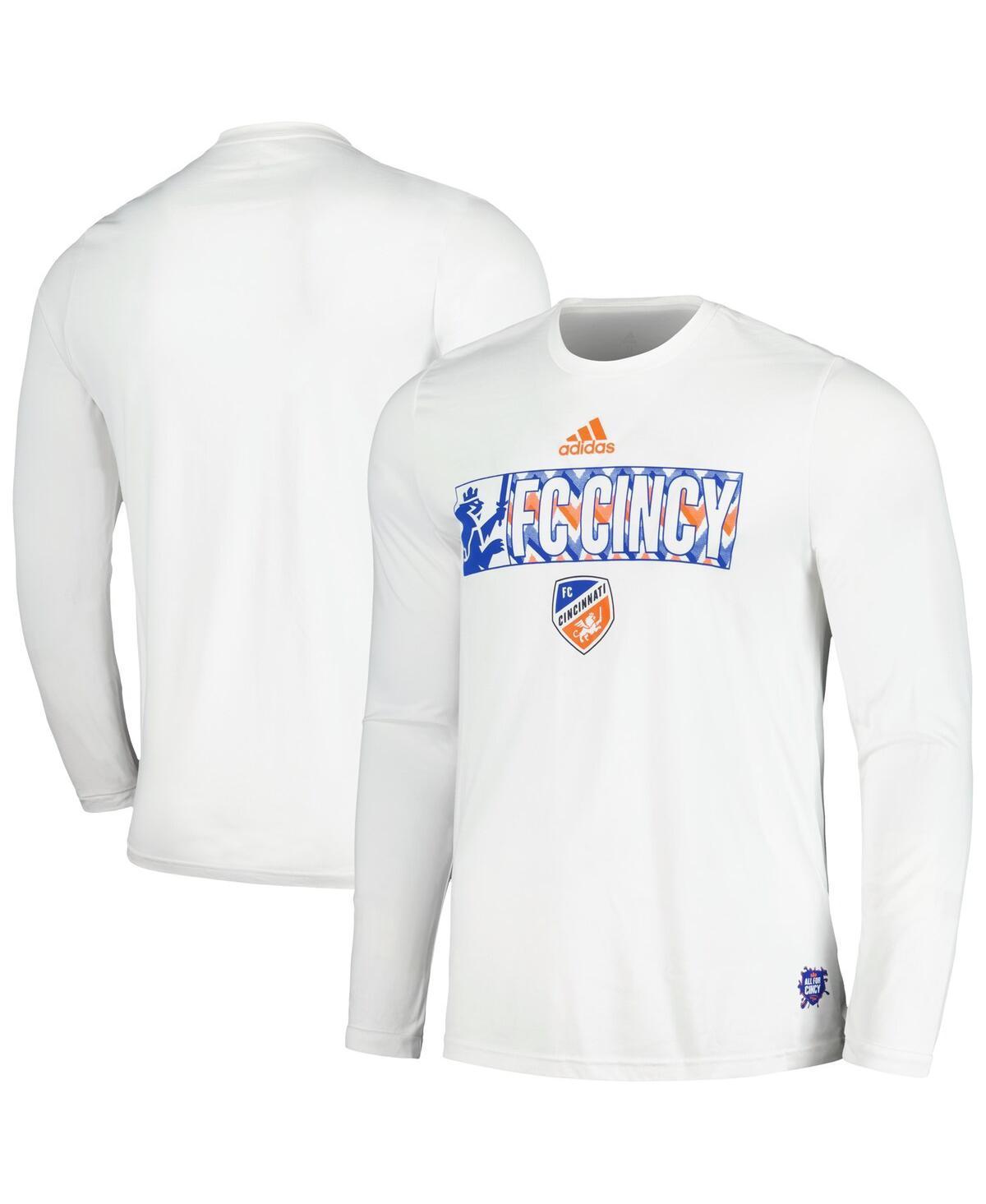 Mens adidas White FC Cincinnati 2024 Jersey Hook AEROREADY Long Sleeve T-Shirt Product Image