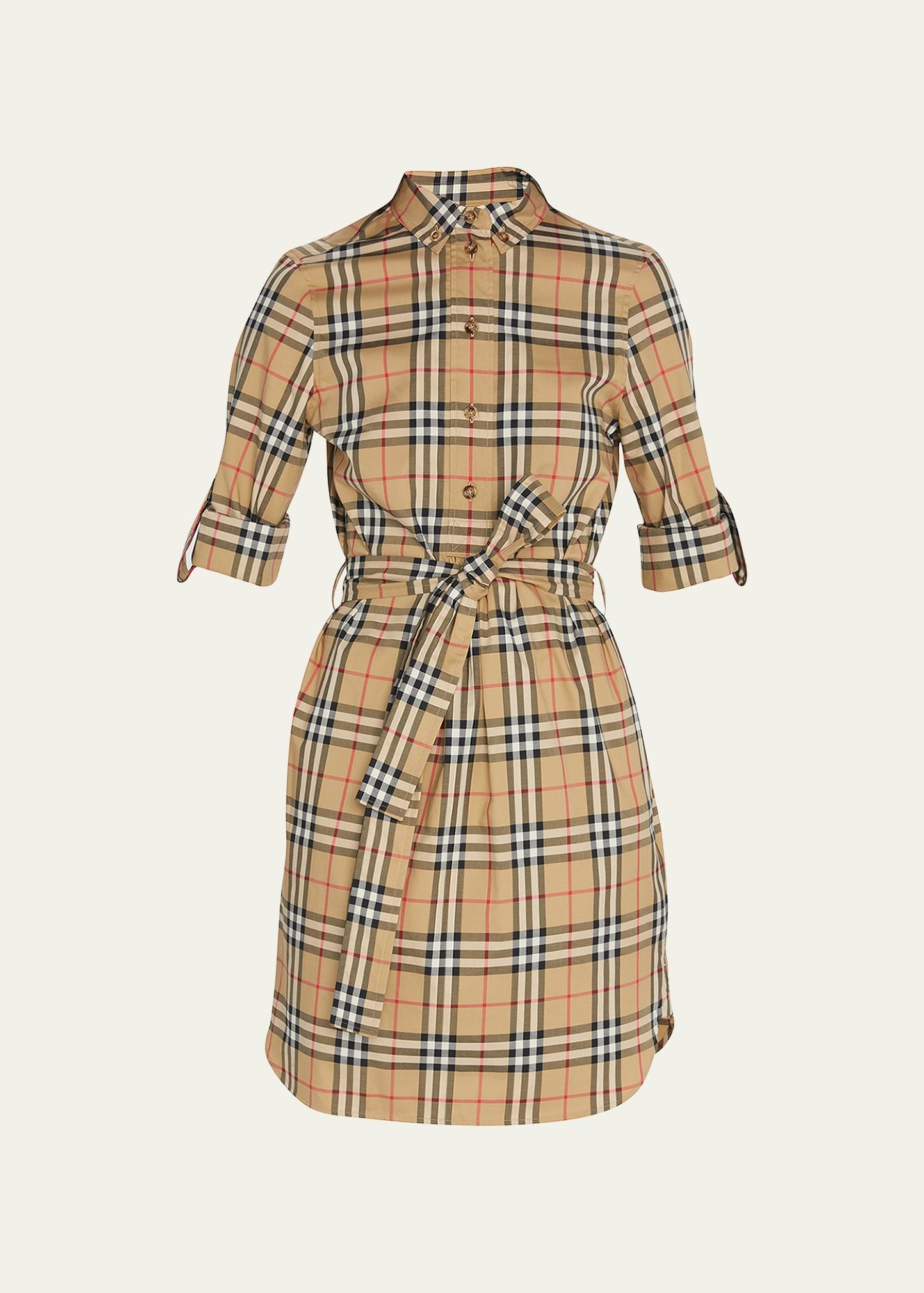 Giovanna Vintage-Checked Cotton Shirtdress Product Image