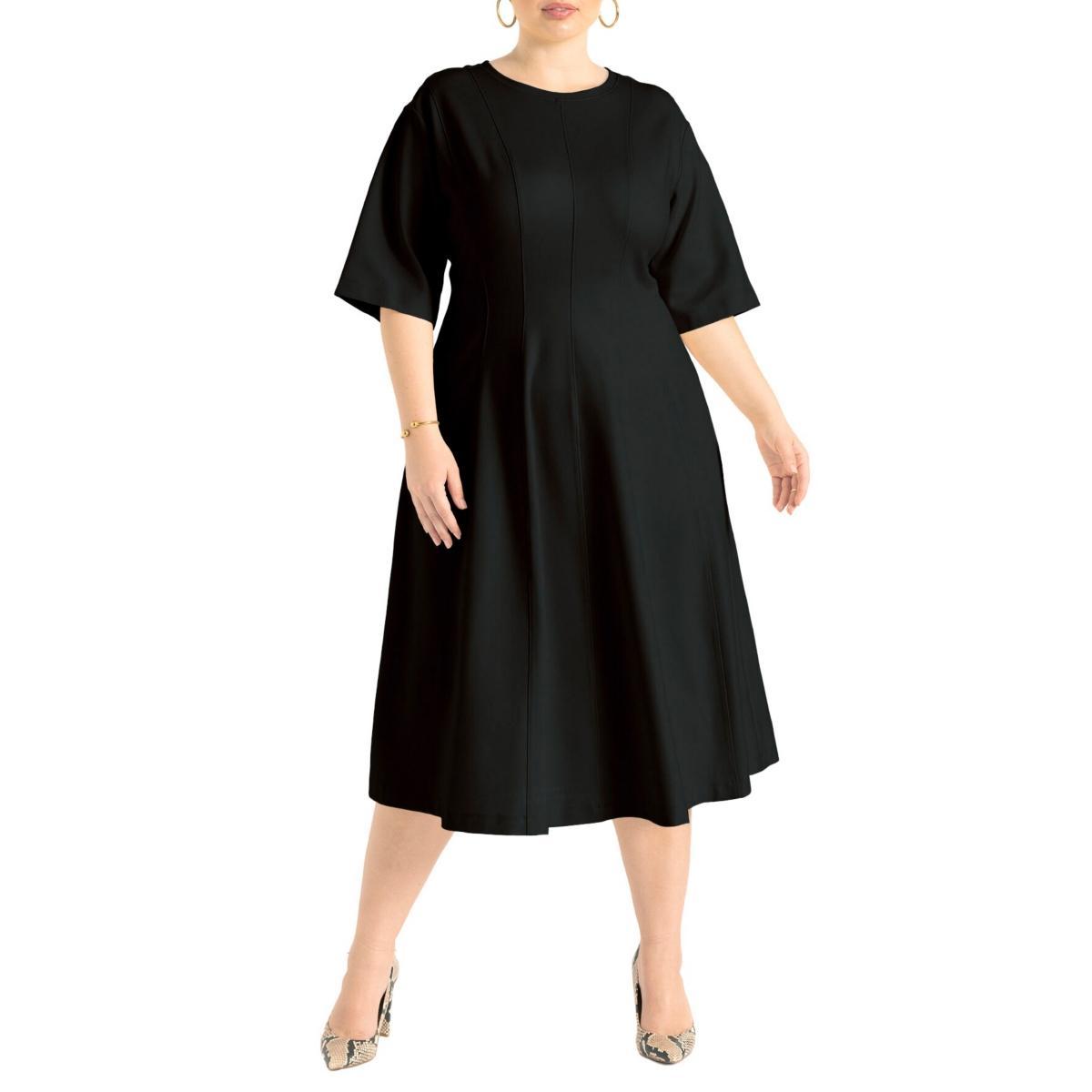 Eloquii Womens Seam Detail Ponte Work Dress Product Image