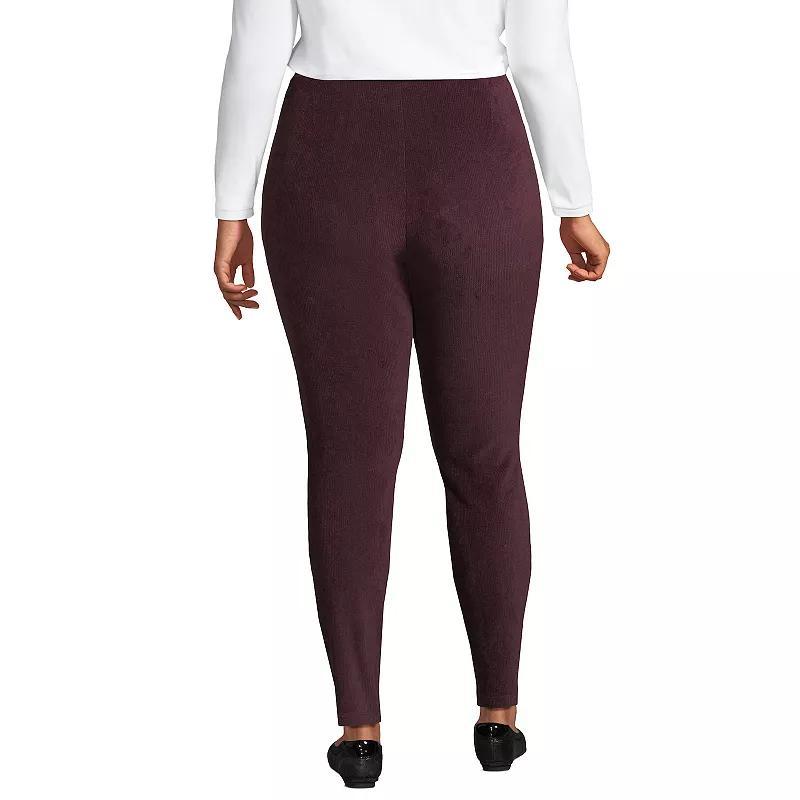 Plus Size Lands End Sport Knit High-Waist Corduroy Leggings, Womens Rich Brown Product Image