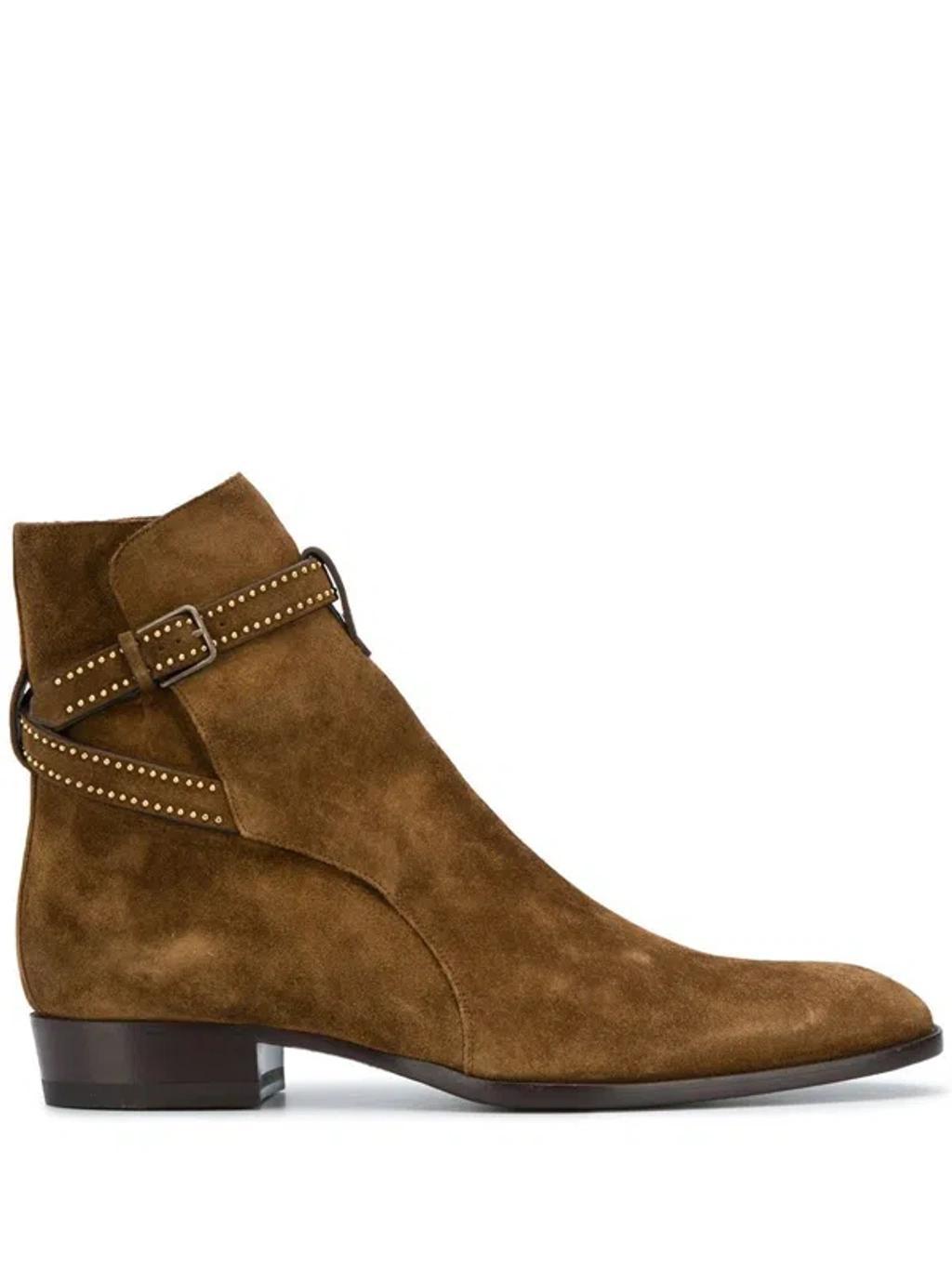 SAINT LAURENT Wyatt 40 Jodhpur Suede Boots In 2330 Product Image