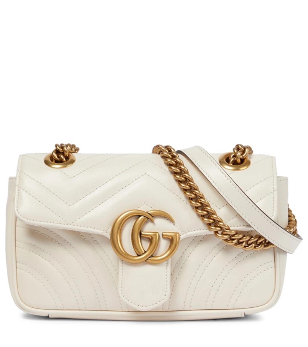 GUCCI Gg Marmont Mini Crossbody Bag In White Product Image