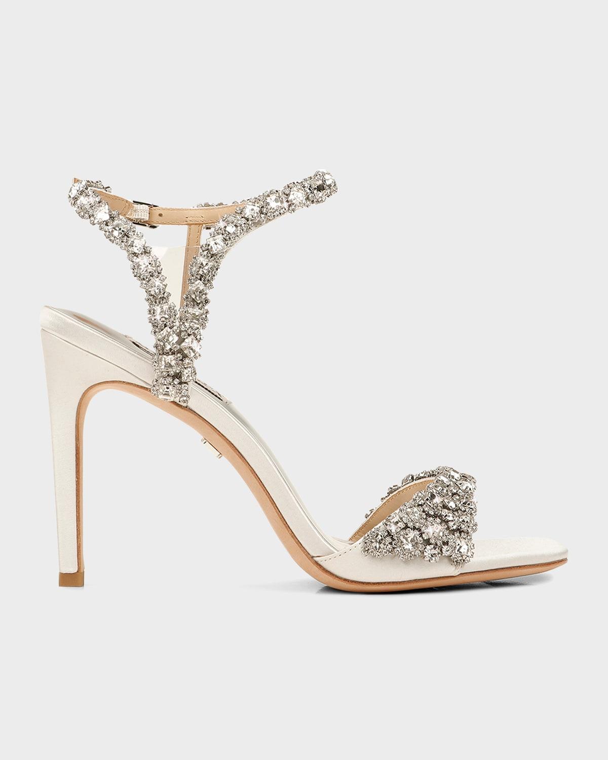 Badgley Mischka Galia Square Toe Crystal Jeweled Dress Sandals Product Image