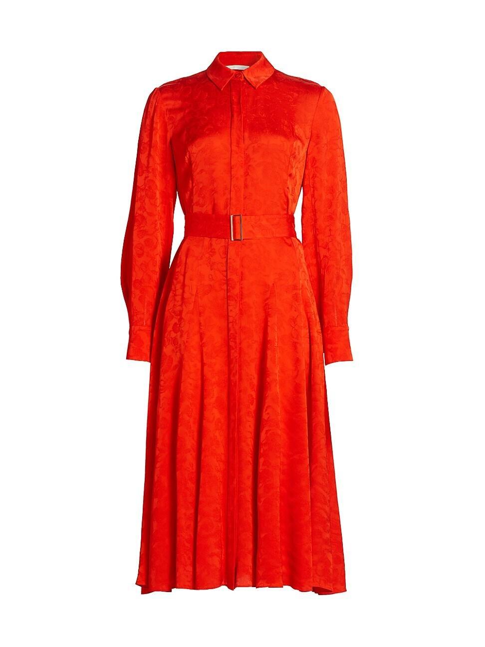 Womens Belted Jacquard Shirtdress Product Image