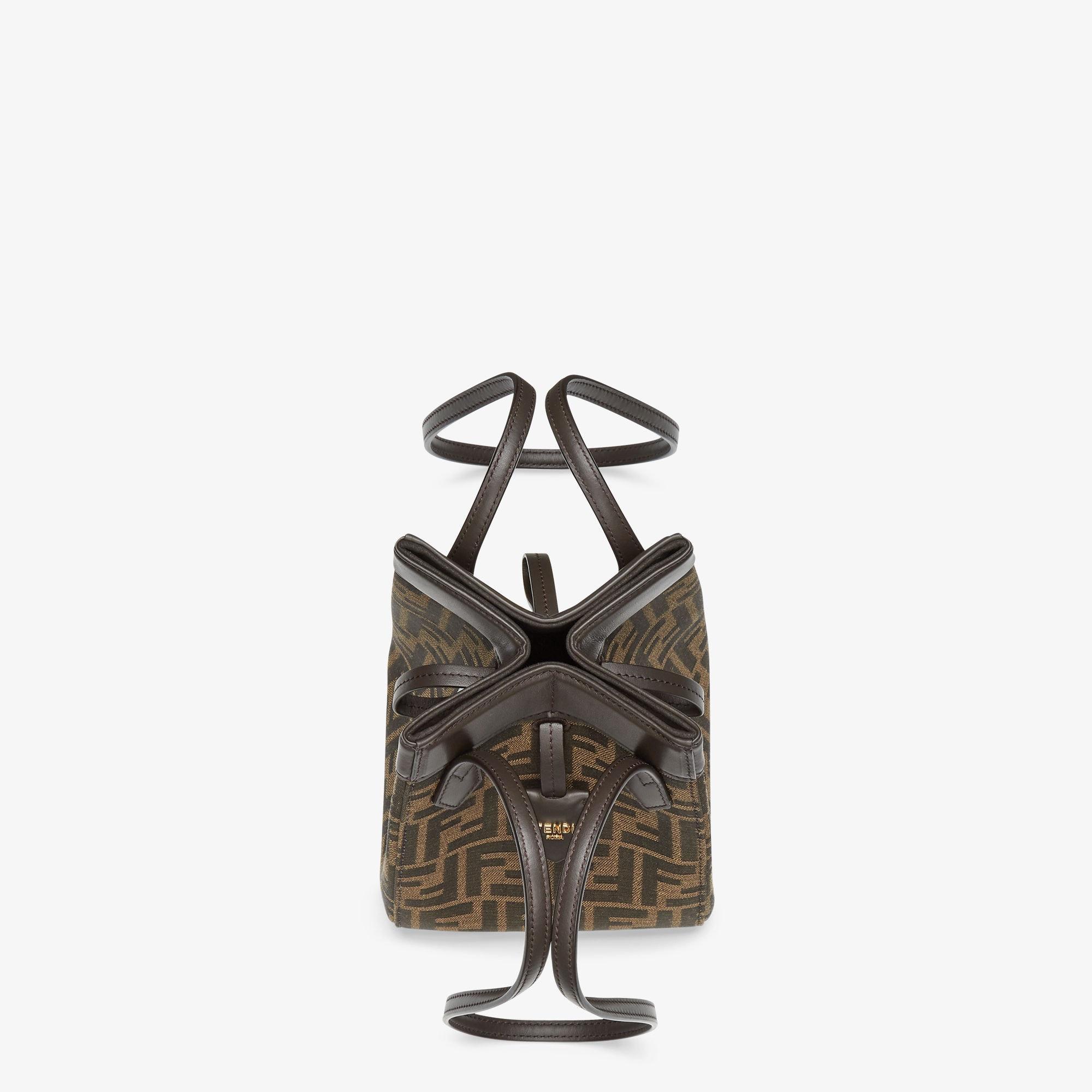 Fendi Origami MiniBrown FF jacquard fabric mini bag that can be transformed Product Image