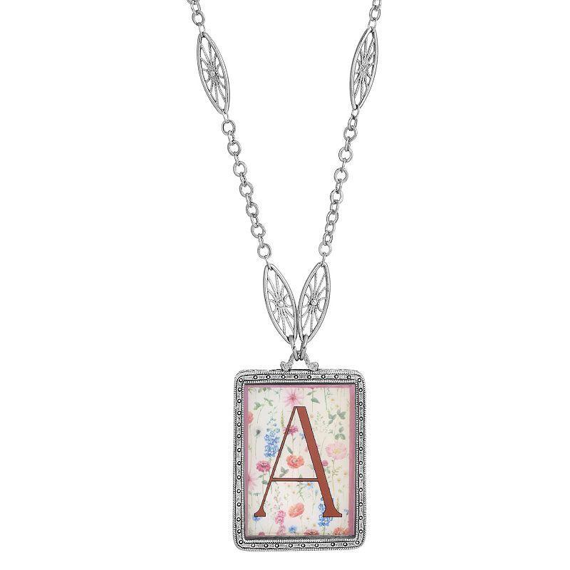 1928 Floral Motif Initial Pendant, Womens, Z Product Image