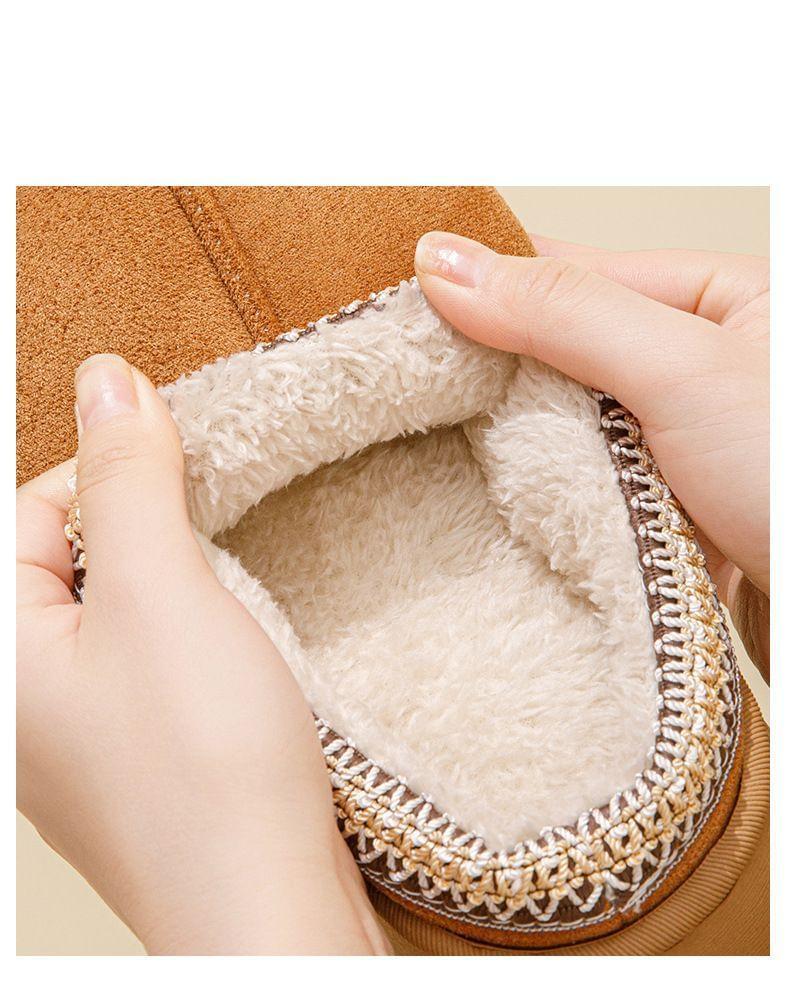 Faux Suede Fleece-Lined Home Slippers Product Image