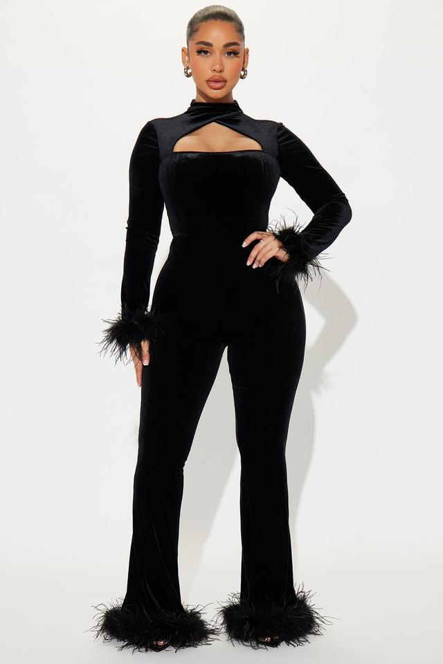 Denise Velvet Jumpsuit - Black Product Image