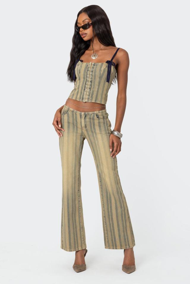 Eternity Pinstripe Flare Jeans Product Image