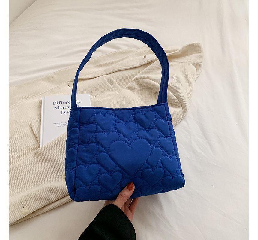 Plain Heart Quilted Shoulder Bag Product Image