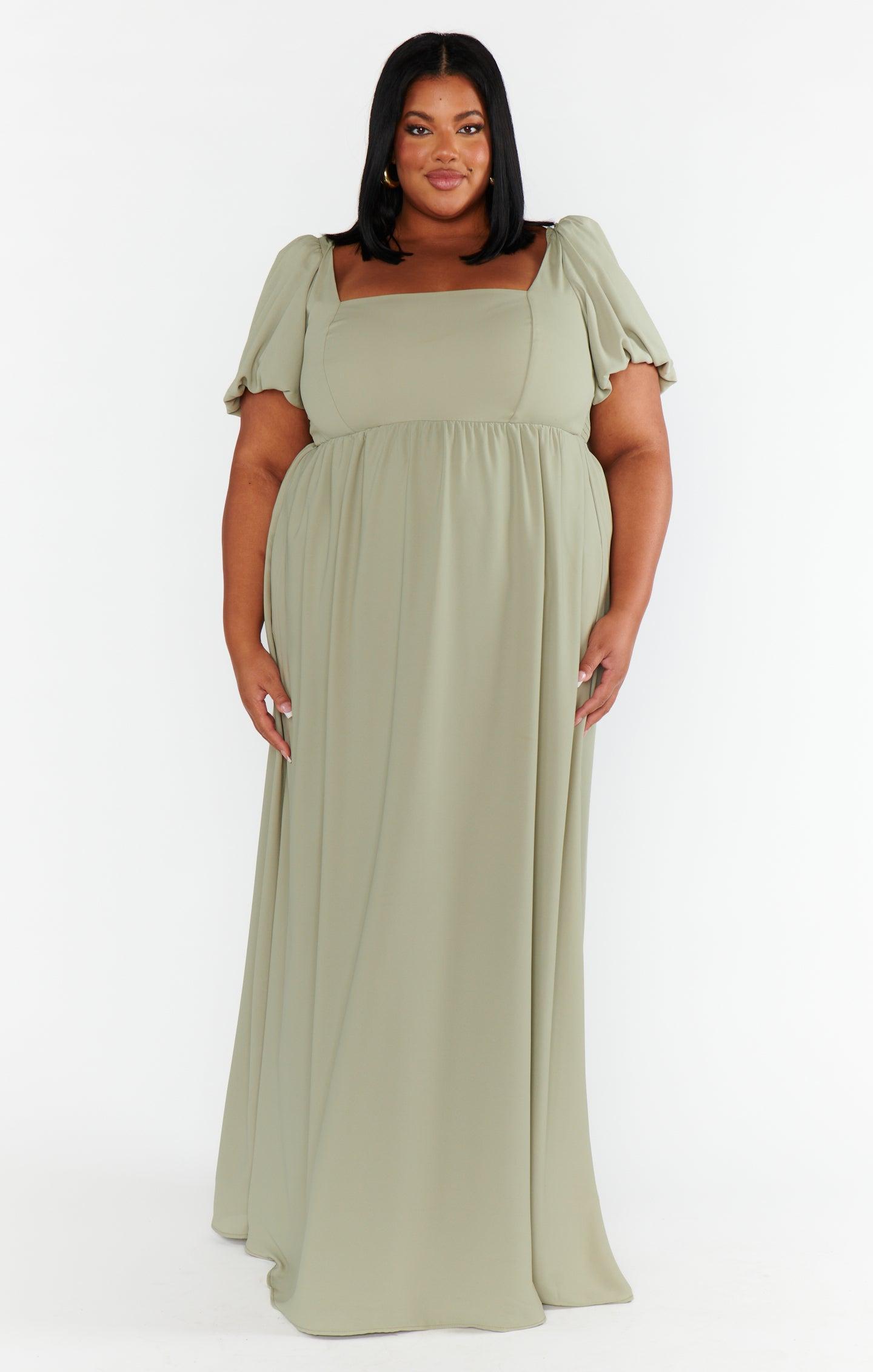 Nora Maxi Dress ~ Moss Green Crisp Product Image