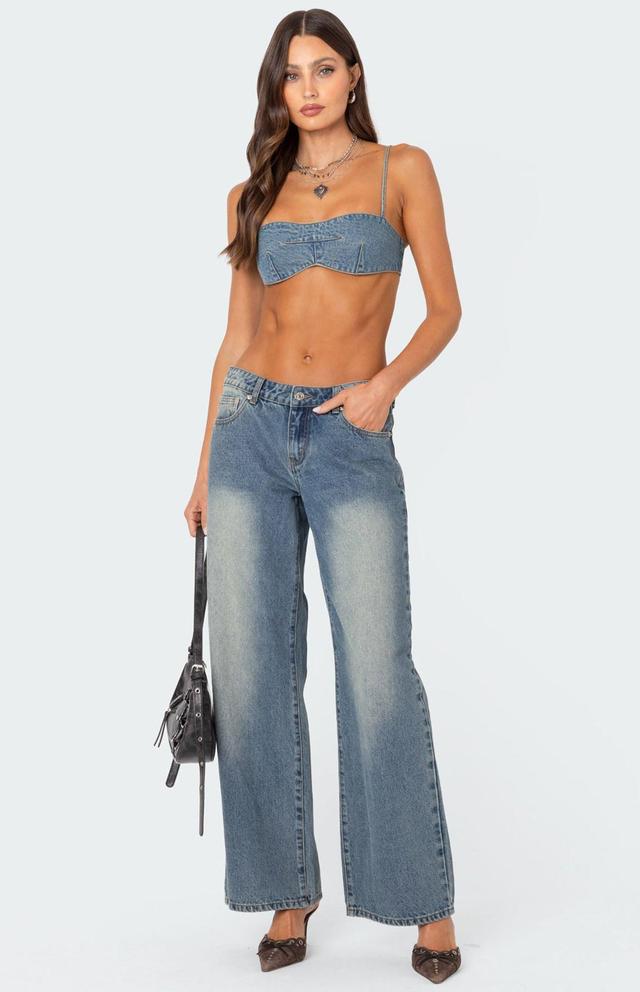 Edikted Women's Brandy Denim Bralette Product Image