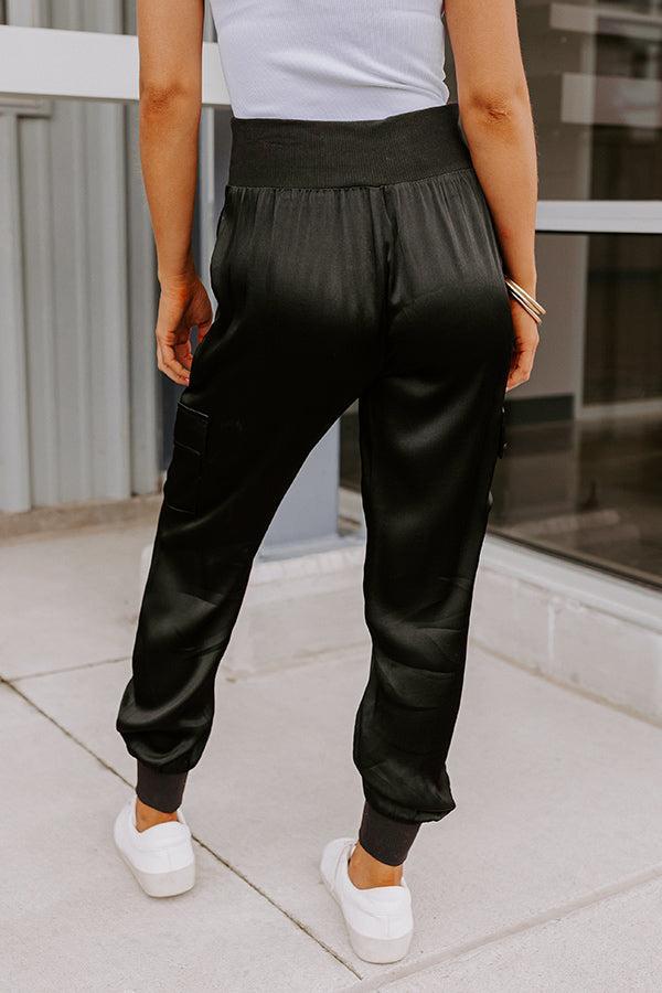 Miles To Go High Waist Satin Joggers Product Image