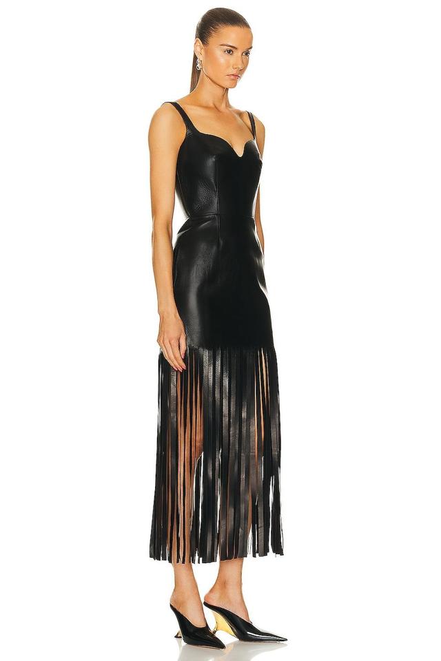 Alexander McQueen Leather Fringe Dress Product Image