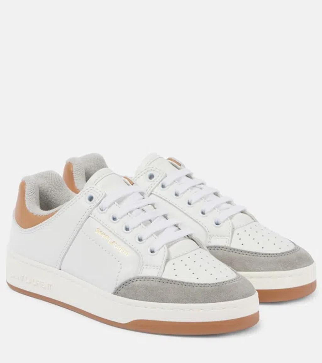 SAINT LAURENT Leather Sneakers In White Product Image