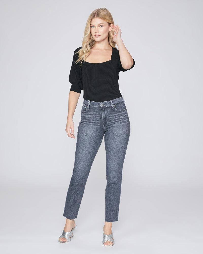 Paige Cindy with Raw Hem in Ash Black Product Image