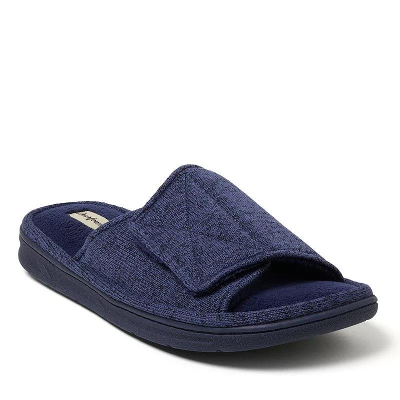 Dearfoams Chase Marled Knit Mens Adjustable Slide Slippers Product Image